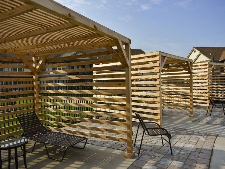 Private Shaded Cabanas at 9910 Sawyer Apartment Homes in Louisville, Kentucky, KY